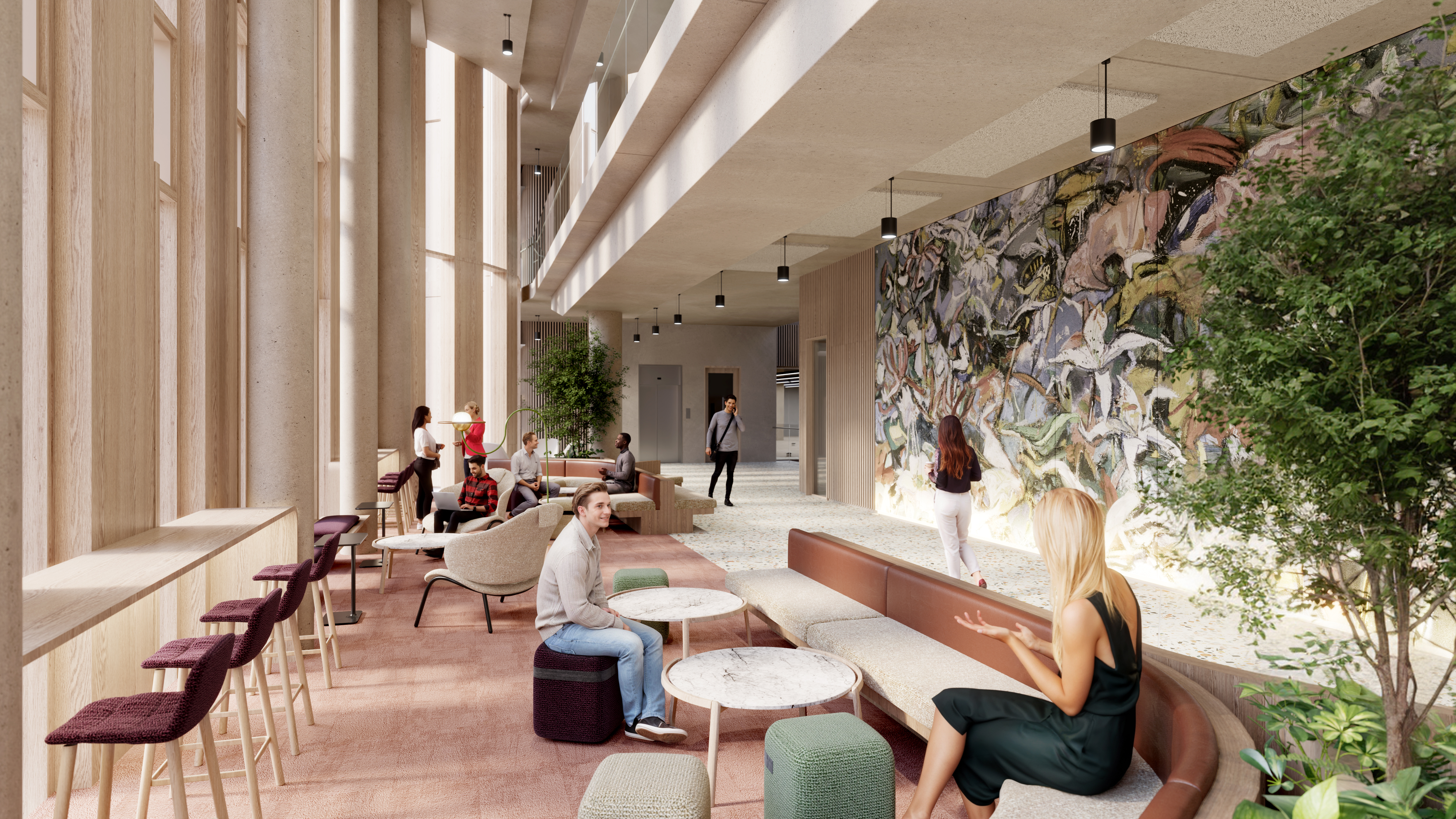 Rendering of the Keystone Building Collabative Space